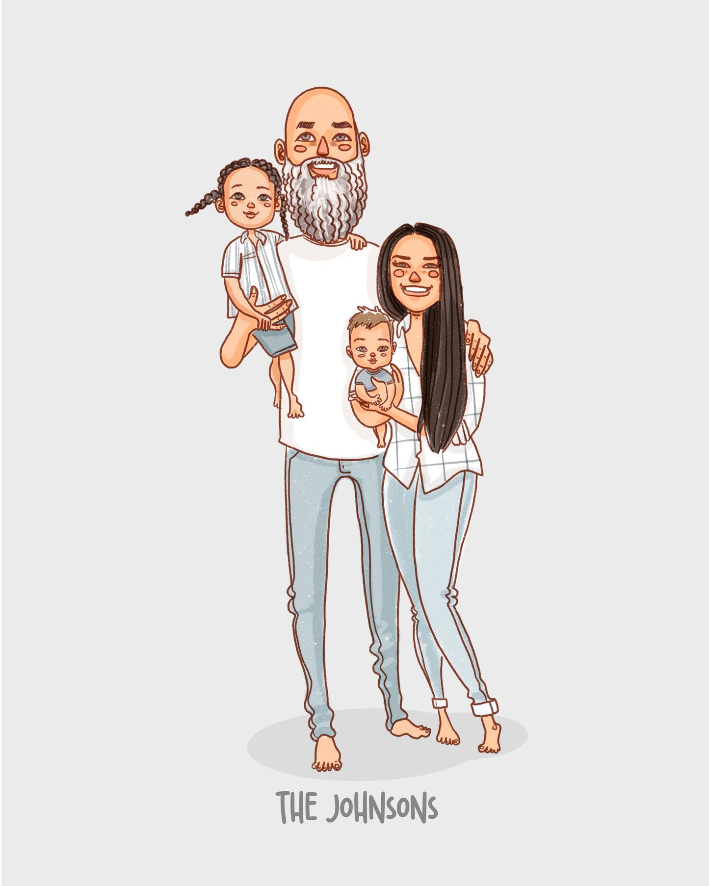 FAMILY of 6 CUSTOM PORTRAIT