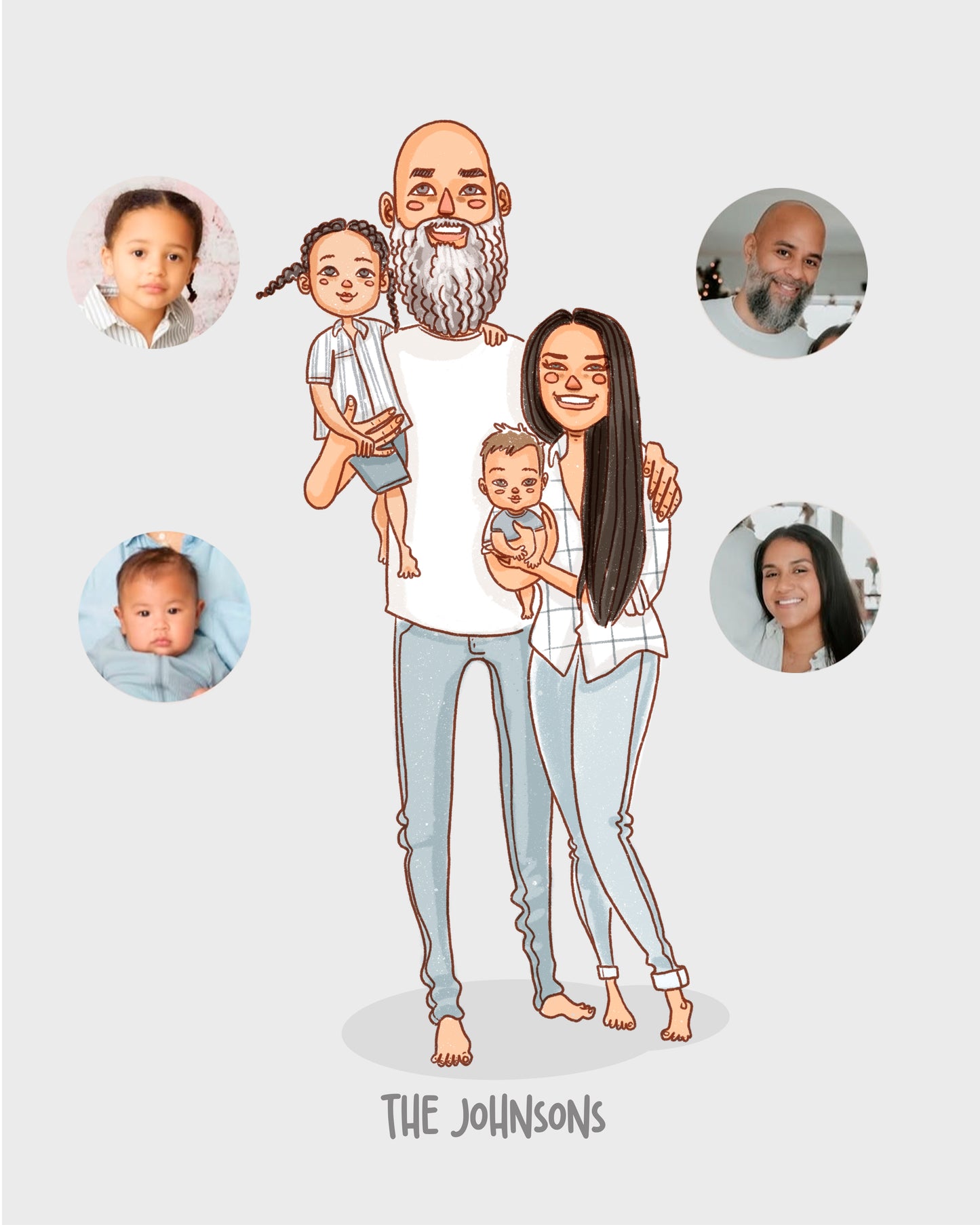 FAMILY of 6 CUSTOM PORTRAIT