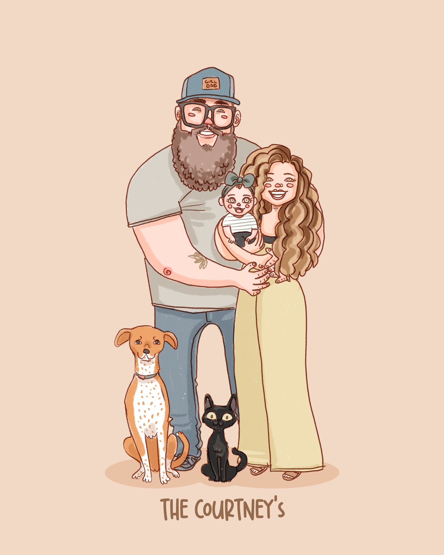 FAMILY of 6 CUSTOM PORTRAIT
