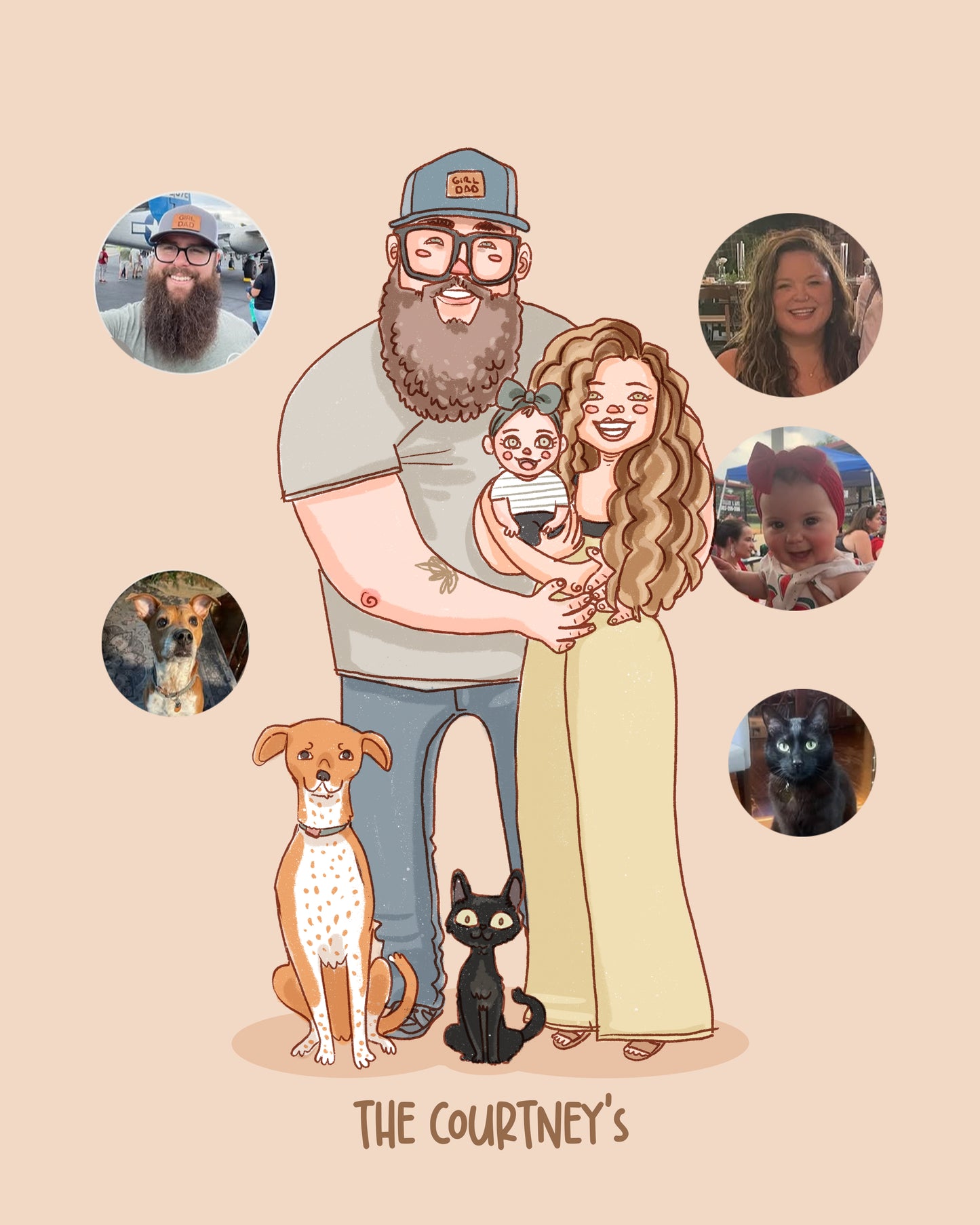 FAMILY of 6 CUSTOM PORTRAIT