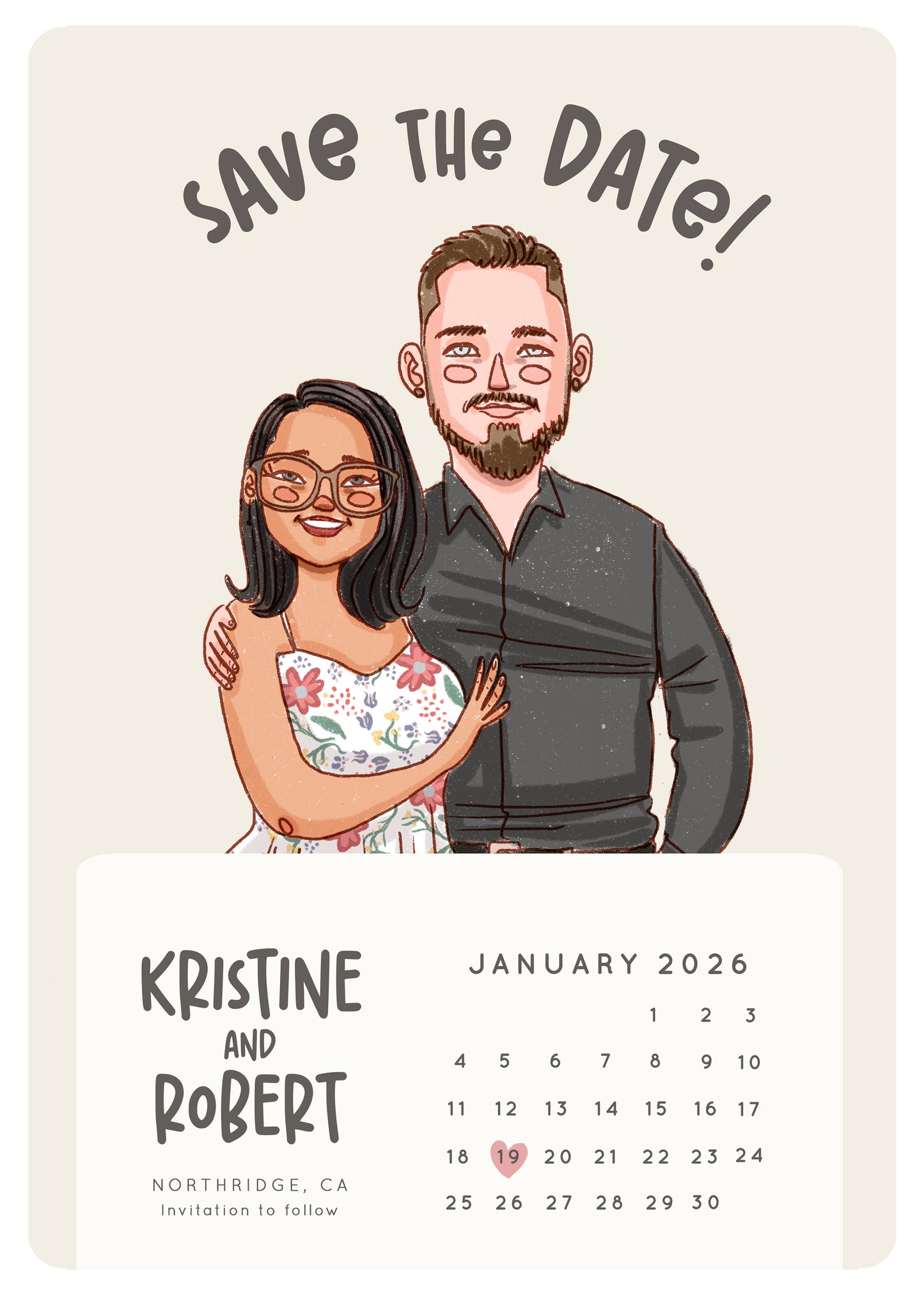 CUSTOM SAVE THE DATES WITH CALENDAR