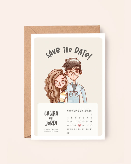CUSTOM SAVE THE DATES WITH CALENDAR