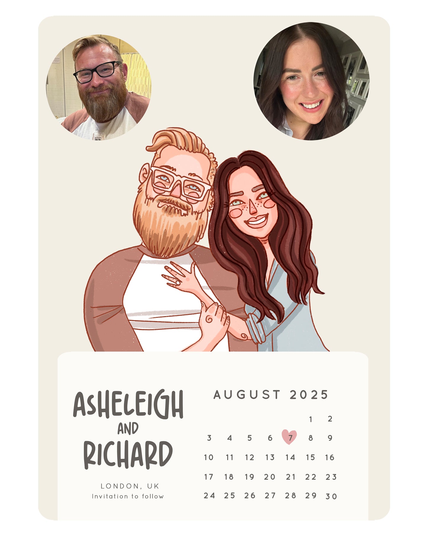 CUSTOM SAVE THE DATES WITH CALENDAR