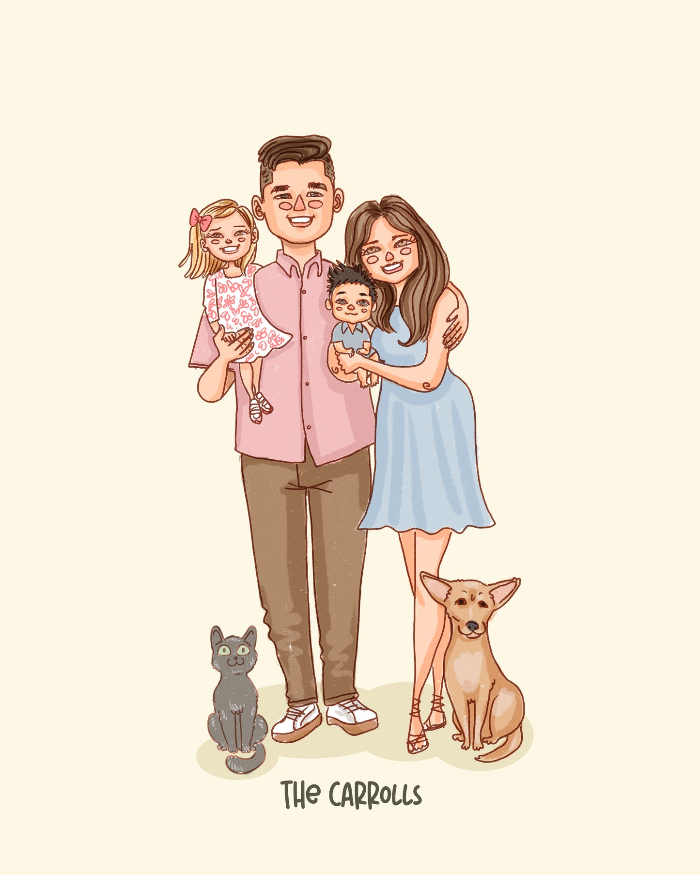 FAMILY of 4 CUSTOM PORTRAIT