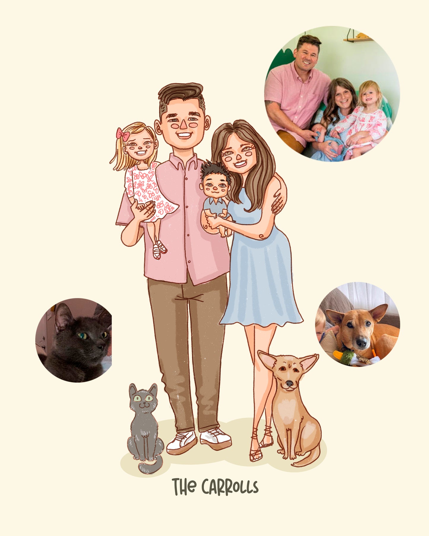 FAMILY of 4 CUSTOM PORTRAIT
