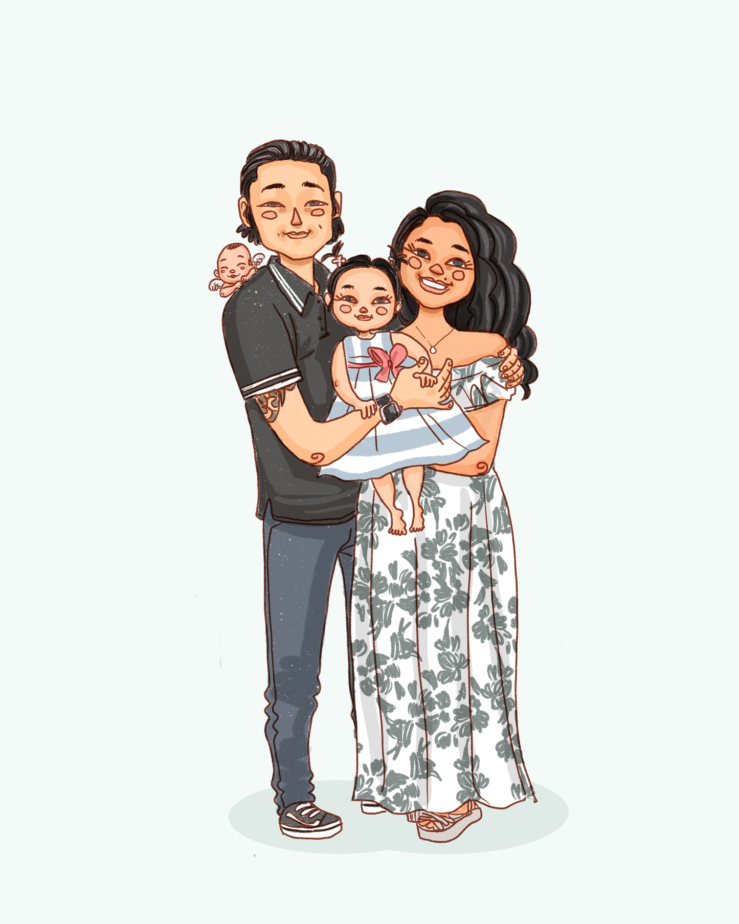 FAMILY of 4 CUSTOM PORTRAIT