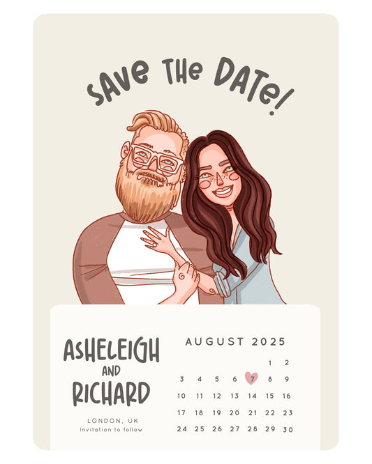 CUSTOM SAVE THE DATES WITH CALENDAR
